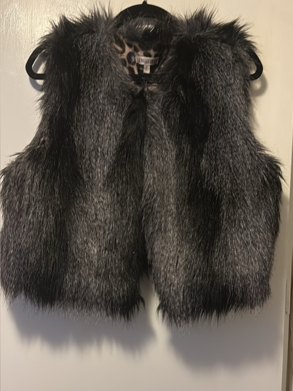 JLo Women’s Faux Fur Vest in Black Size XL Vintage